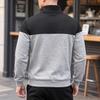 Men Color Block Quarter Zip Sweatshirt Mock Neck Pullover with Kangaroo Pocket Ribbed Cuffs Hem Long Sleeve Spring Fall Casual Streetwear Top