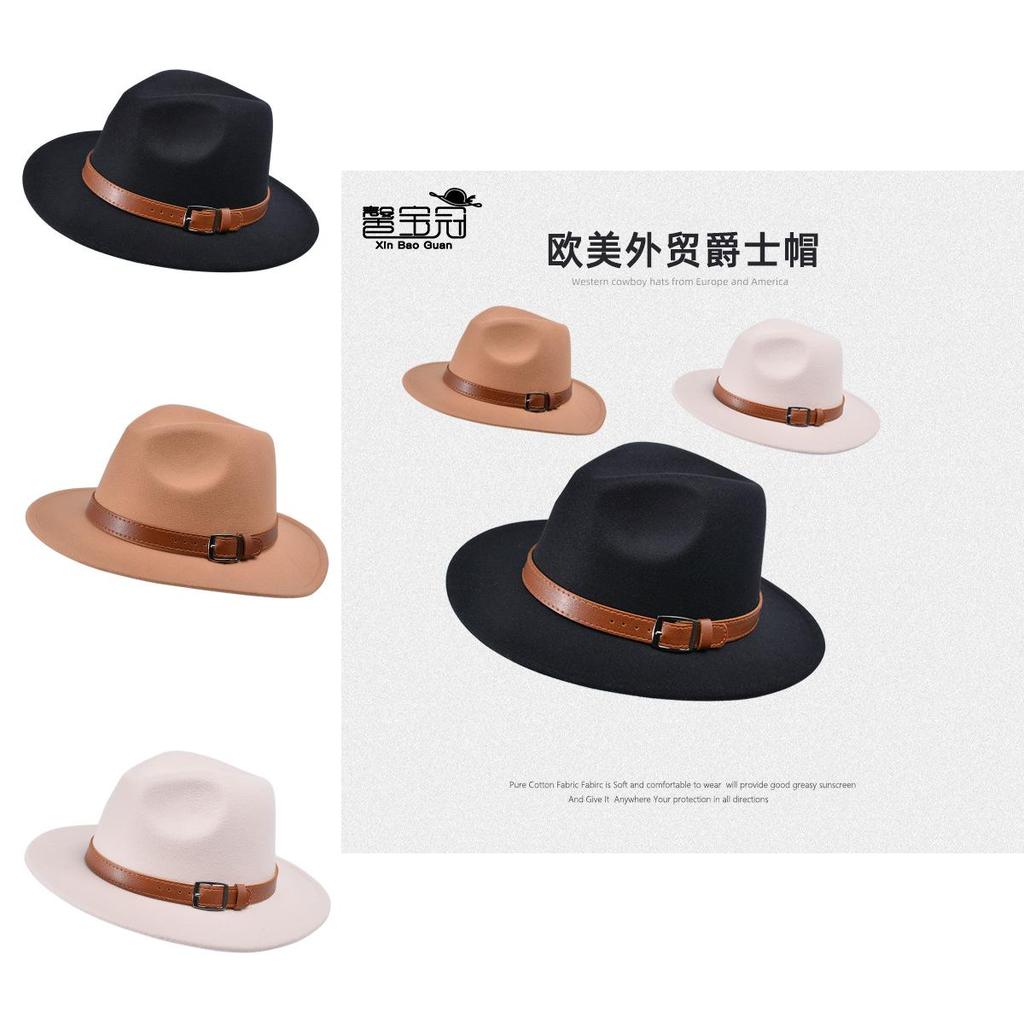Cotton Twill Jazz Hat With Wide Brim For Outdoor Sun Protection And Casual Style