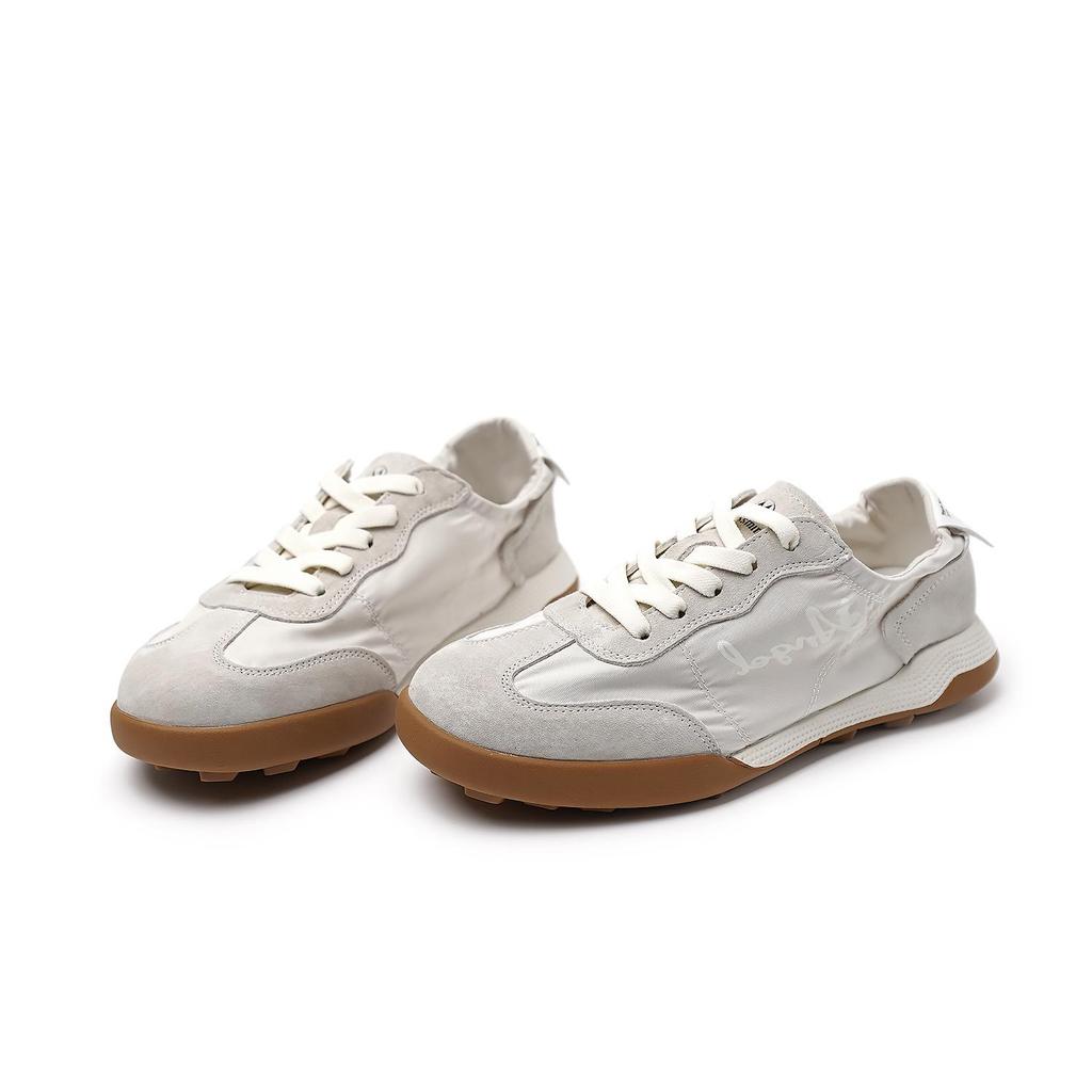 Genuine Leather Women's Argan Ballet Shoes 2026: Retro Lace-up Lightweight Breathable White Trainers