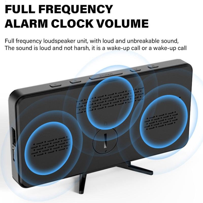 Modern Bedsides Digital Clock with LED Display, Date Temperature Function,USB Charging Port for Phone Easy to Read