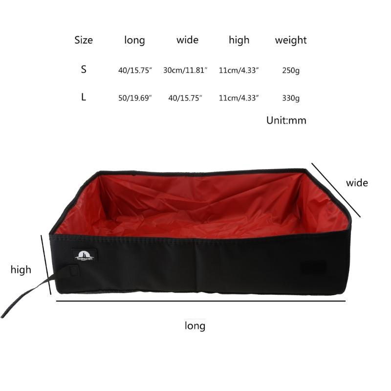 Travel Cats Litter Box Collapsible Portable Litter Pan Lightweight Foldable Waterproof Lining Leak Proof Easy To Clean