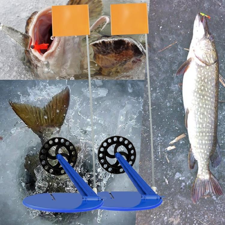 Pack of 2 Ice Fishing Flags Ice Fishing Flags Indicators Ice Fishing Tip Up Flags Set Cold Resistant For Winter Fishing