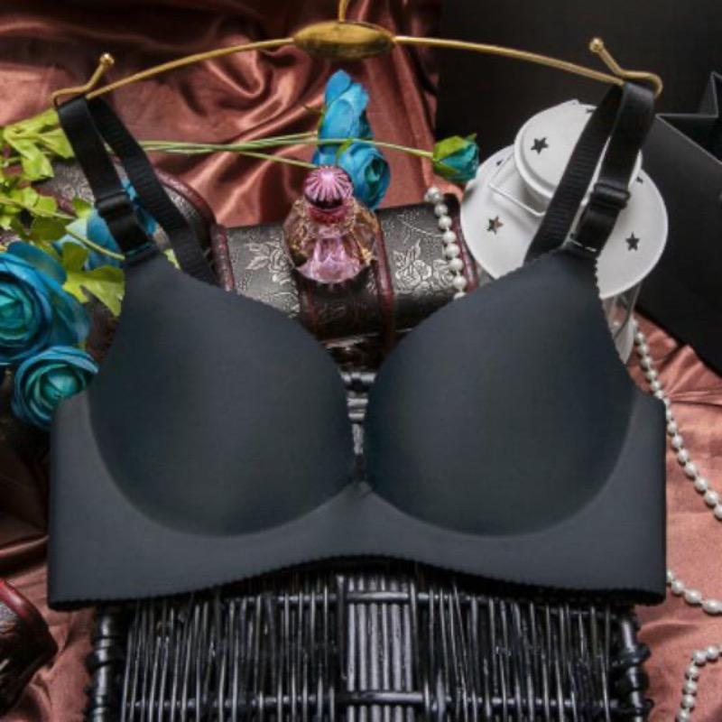Sujetador push up sin costuras de copa 3/4 para mujer sexy Color puro Halter Buster