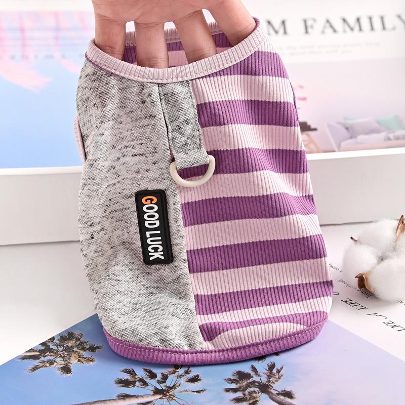 Gilet a righe per animali domestici primavera ed estate sottile per cani piccoli gatti rispetto a orso cucciolo vestiti per cani