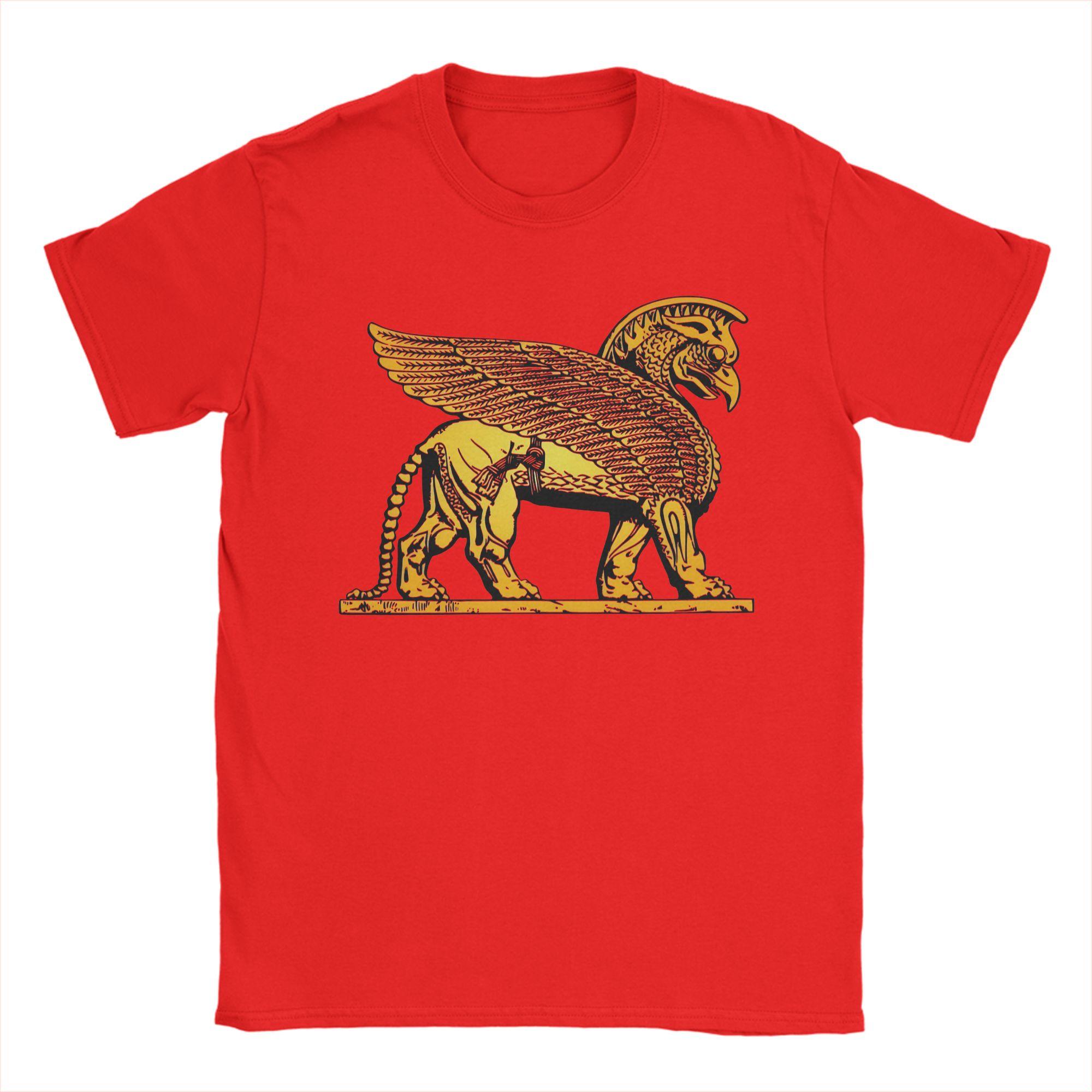 Unisex Assyrian Griffin Lamassu Winged Lion T Shirts  Pure Cotton Tops Funny Short Sleeve Round Collar Tees Plus Size TShirt S