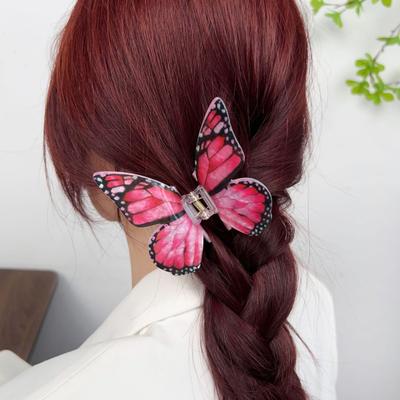 Damen Haarspange Buntes Imitations-Schmetterlingsdesign Haarspange Rutschfester Sicherer Halt Hinterkopf Haarspange Haarschmuck