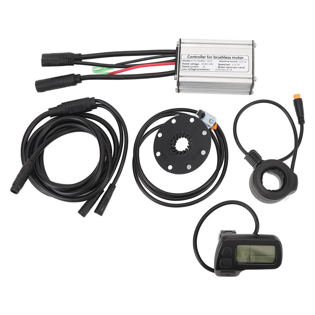 Electric Scooter Conversion Kit 36 48V 15A 250W Brushless Motor Controller LCD Display 130X Thumb Throttle Kit