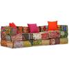 Vidaxl Puff Modular, 3 Lugares, Patchwork, Tecido