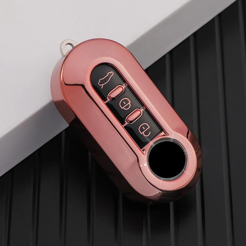 3 Buttons Tpu Car Flip Key Case Cover For Fiat Ducato 500 500L Panda Grande Punto Lancia Musa Auto Shell Fob Key Cover Key Shell