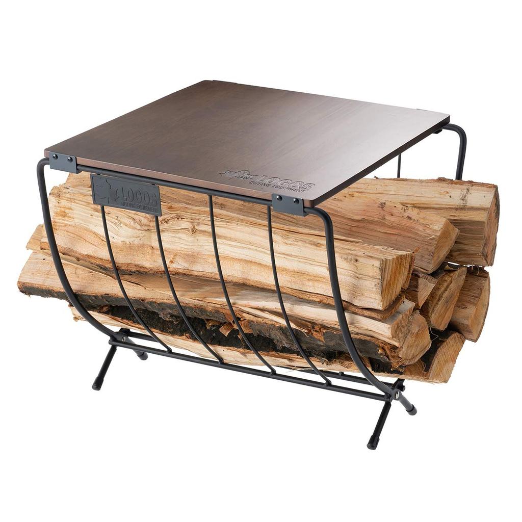 LOGOS Wide Firewood Rack Wood Table 81064183 Camping Folding Outdoor Table