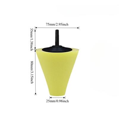 Conical Sponge Buffing Polishing Cone for Automotive Car Tire Hub Care Metal Polish Cleaning Foam Pad Sponge Polish Wheel Tool Tire Chucks 1
