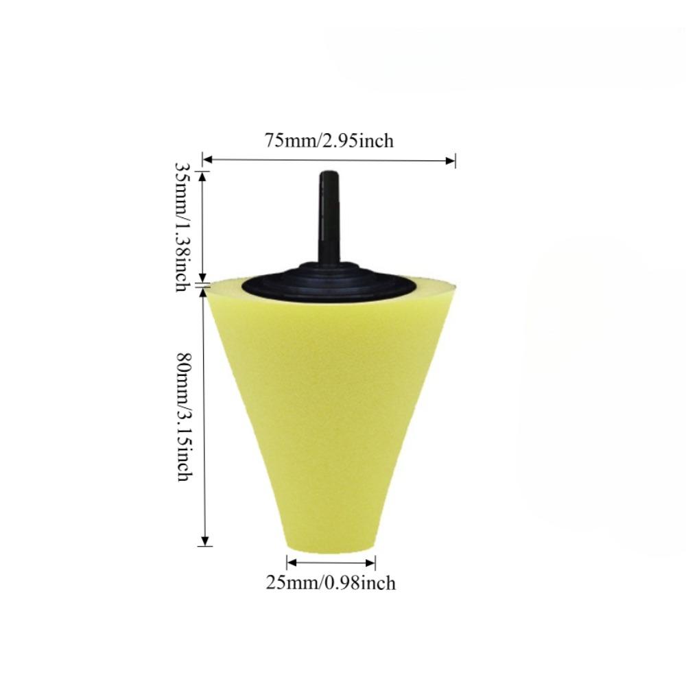 Conical Sponge Buffing Polishing Cone for Automotive Car Tire Hub Care Metal Polish Cleaning Foam Pad Sponge Polish Wheel Tool Tire Chucks 1