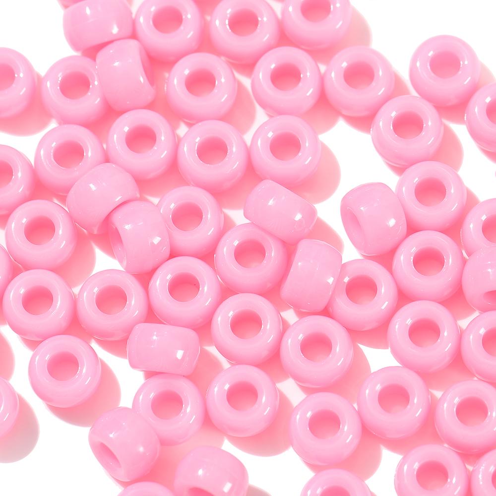 100Pcs/Lot 9mm Multicolor Acrylic Big Hole Spacer Loose Beads For DIY Craft Kid Jewelry Necklace Bracelets Making Supplies