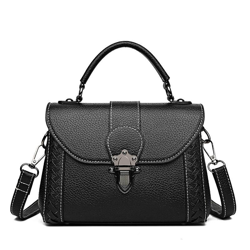 

Women s Bag 2025 New Retro Simple Shoulder Soft Leather Large Capacity Fashionable Portable Cross-body Women one size чорний