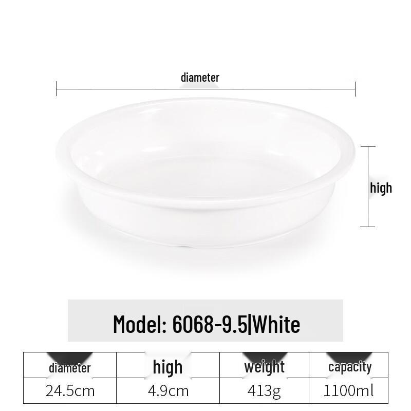 Chuzhou A5 Thickened Melamine Round Plate белый