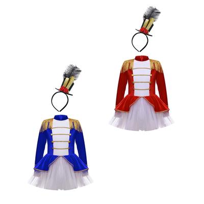 Halloween Ringmaster Costume for Girls Circus Tutu Dress Set with Top Hat Tassel Shoulder Leotard Cosplay Outfit