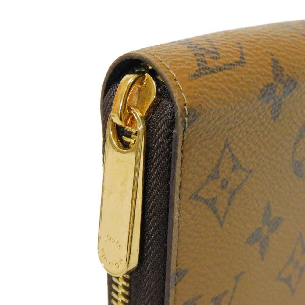 Used 12564 Zippy Wallet M82444 7940 Current LV Logo New Model Black Zip Around RFID Monogram Reverse Brown Unisex from