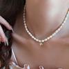 Romantic Love Heart Natural Freshwater Pearl 14K Gold Filled Ladies Pendant Necklace Wedding  Gifts No Fade