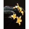 French light luxury gold flower earrings new niche design high sense daily commute elegant earrings women