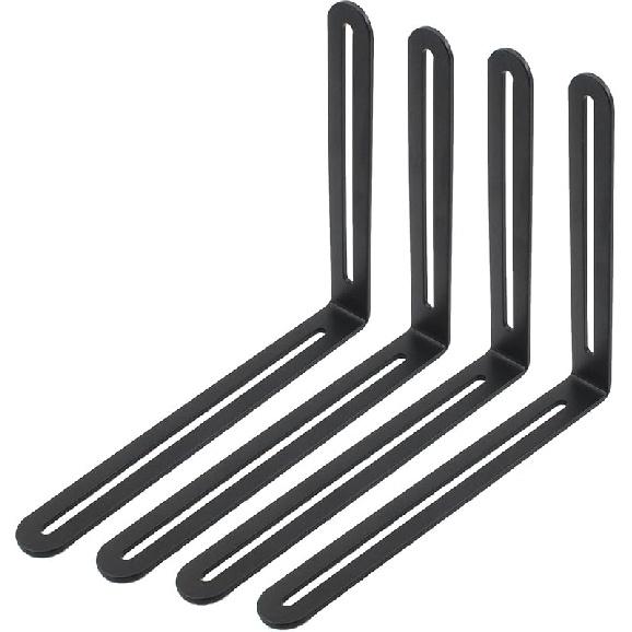 4 PCS Adjustable L-Shape Corner Brace, ULIFESTAR Heavy Duty Thicken Stainless Steel Joint Right Angle Brackets L Slotted Support Shelf Bracket for PC