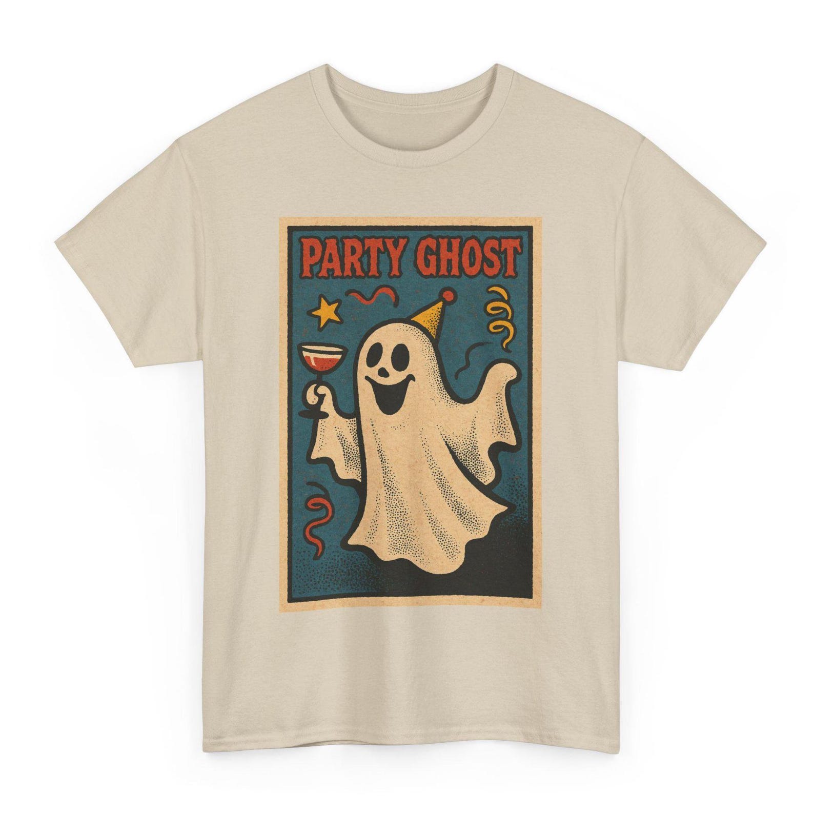 Ghost T-Shirt: Funny Halloween Retro Comic Boo Crew Tee XL