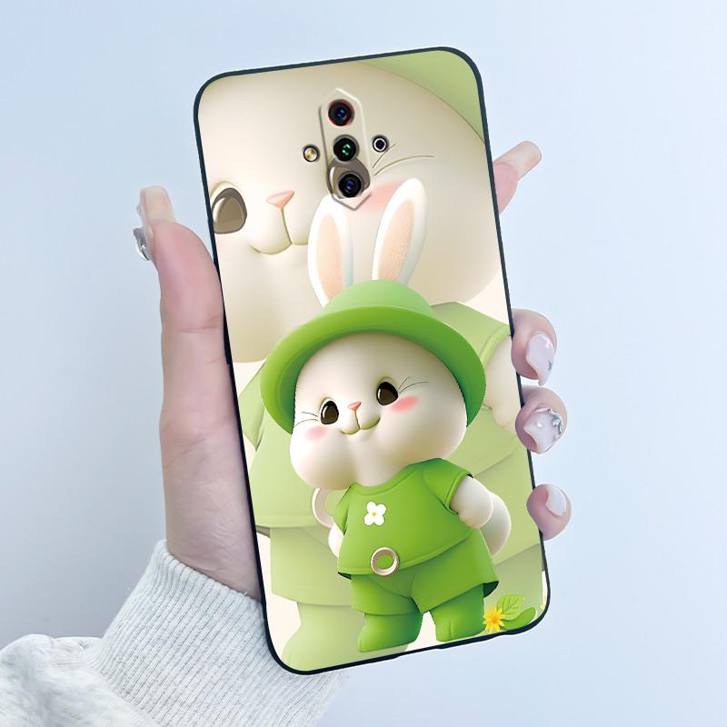 For ZTE Nubia Play 5G NX651J Case Cute Heart Rabbit Black Soft Silicone Shockproof Back Cover For Nubia RedMagic 5G Lite Casing