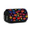 English Letter Flower Double Layered Flip Pen Case for Boys/Girls Youth Best Gifts 2D Comic School Supplies Pencil Pouch