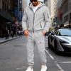 Mens Heavyweight Fleece Loose Hooded Sweatshirt And Pants Casual Sport Two Piece Set