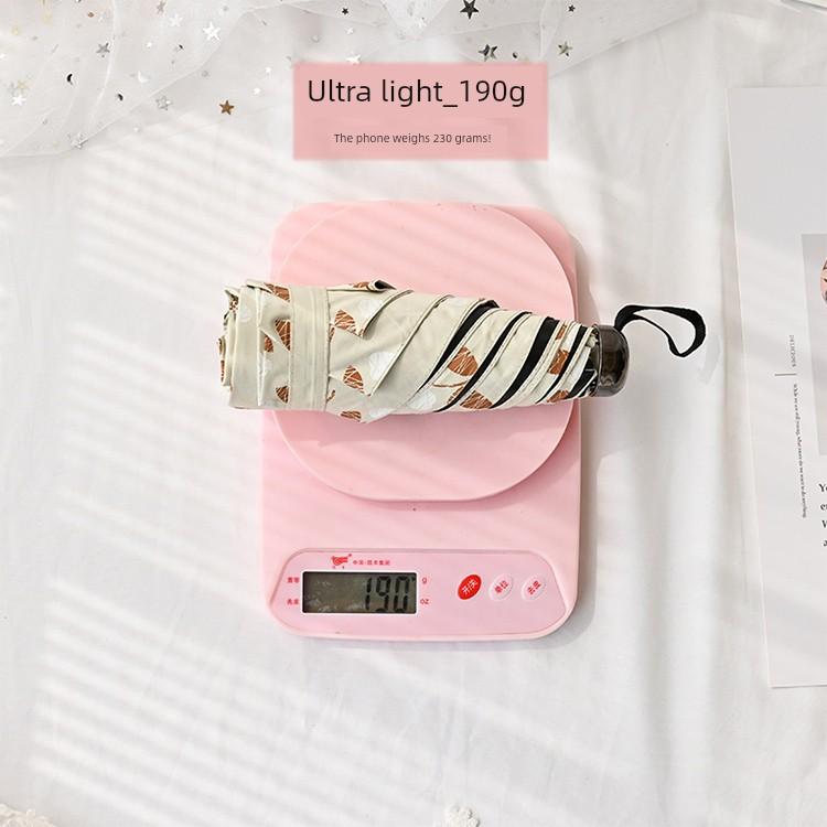 Mini Ultra-Light Five-Fold Umbrella Small Portable Sun Umbrella Small Fresh Sun Protection UV Protection Rain Or Shine Dual-Use Umbrella Women