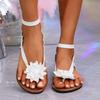 Fashion 2025 Fashion Ladies Shoes Pinch Toe Women's Sandals Summer Daily Floral New Plus Size Light Best Seller Soft Bottom Flat Sandals