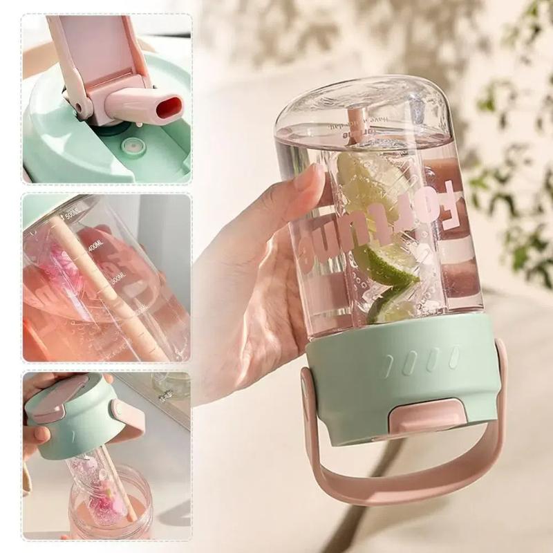 600/800ml High-Capacity Straw Water Cup Premium Sports Water Bottle Perfect Outdoor Camping Drinking Tool for Refreshing Summer