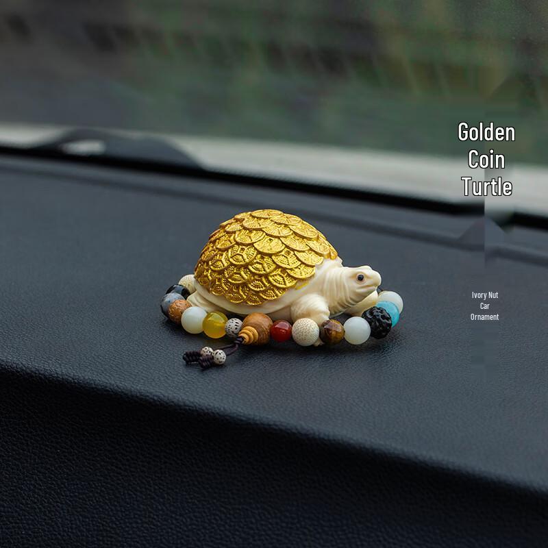OLOMM Natural Ivory Fruit Money Turtle Car Ornament