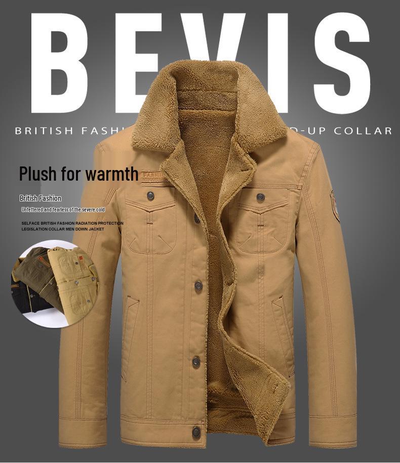 Men's Winter Casual Plus Velvet Thickened Jacket