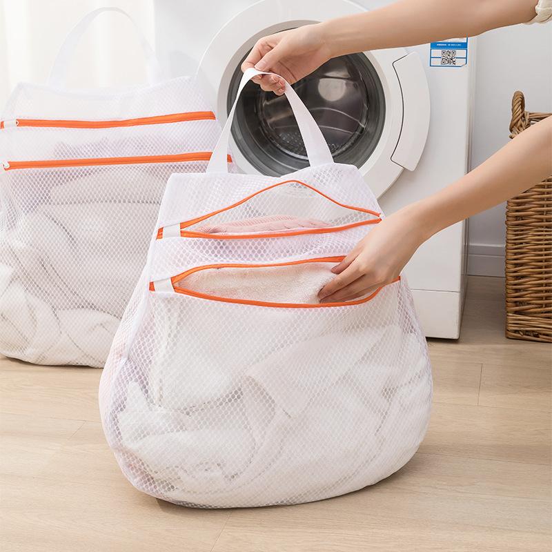 Mesh Laundry Bag Set,Double-Layer Zipper Coarse Mesh Sandwich Bra Bag,Can Hanging Bags Underwear Washing Machines Laundry Bag