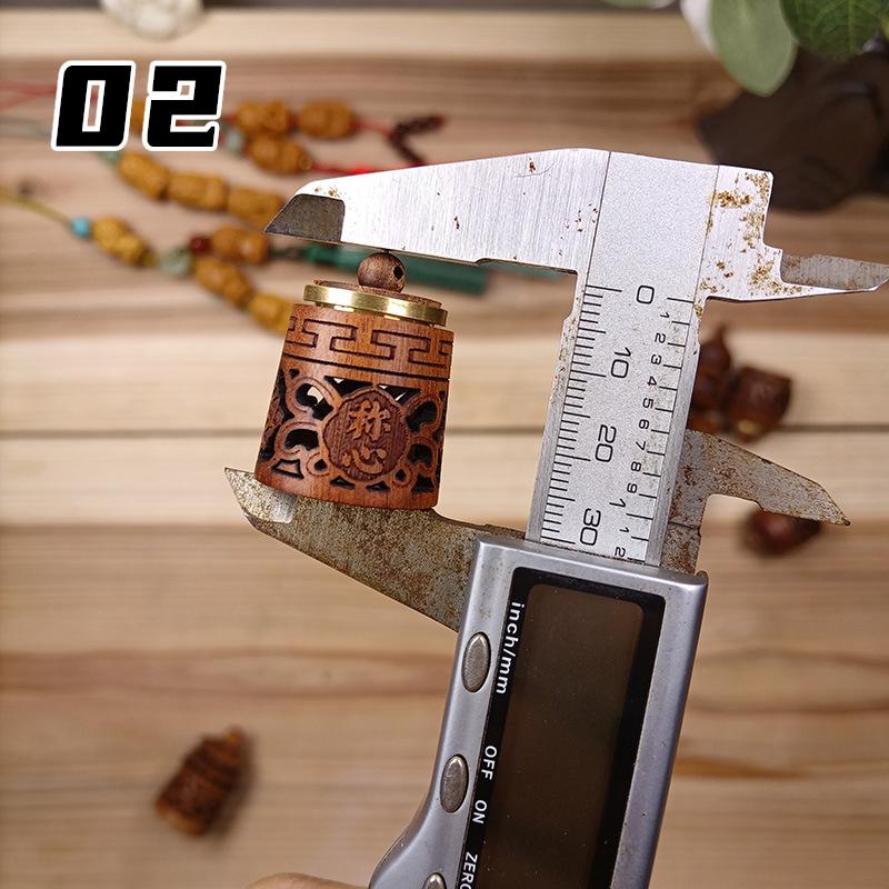 Wood Hollow Carved Aromatherapy Bottle Mini Vase Pagoda Car Hanging Decoration Fragrance Diffuser Bottle Sealed Jar Pendant New