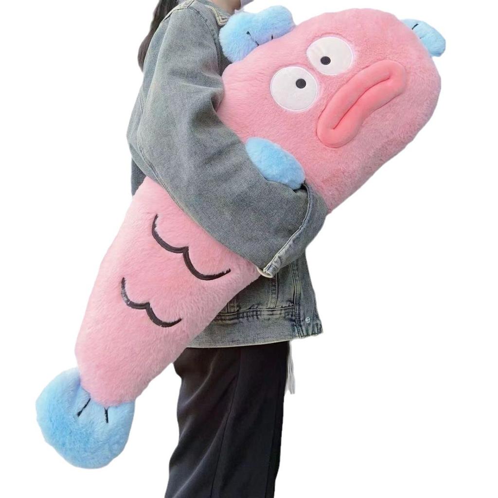 Dopamine ugly fish clown fish long strip doll cushion sofa sleeping pillow birthday gift leg girl bedside