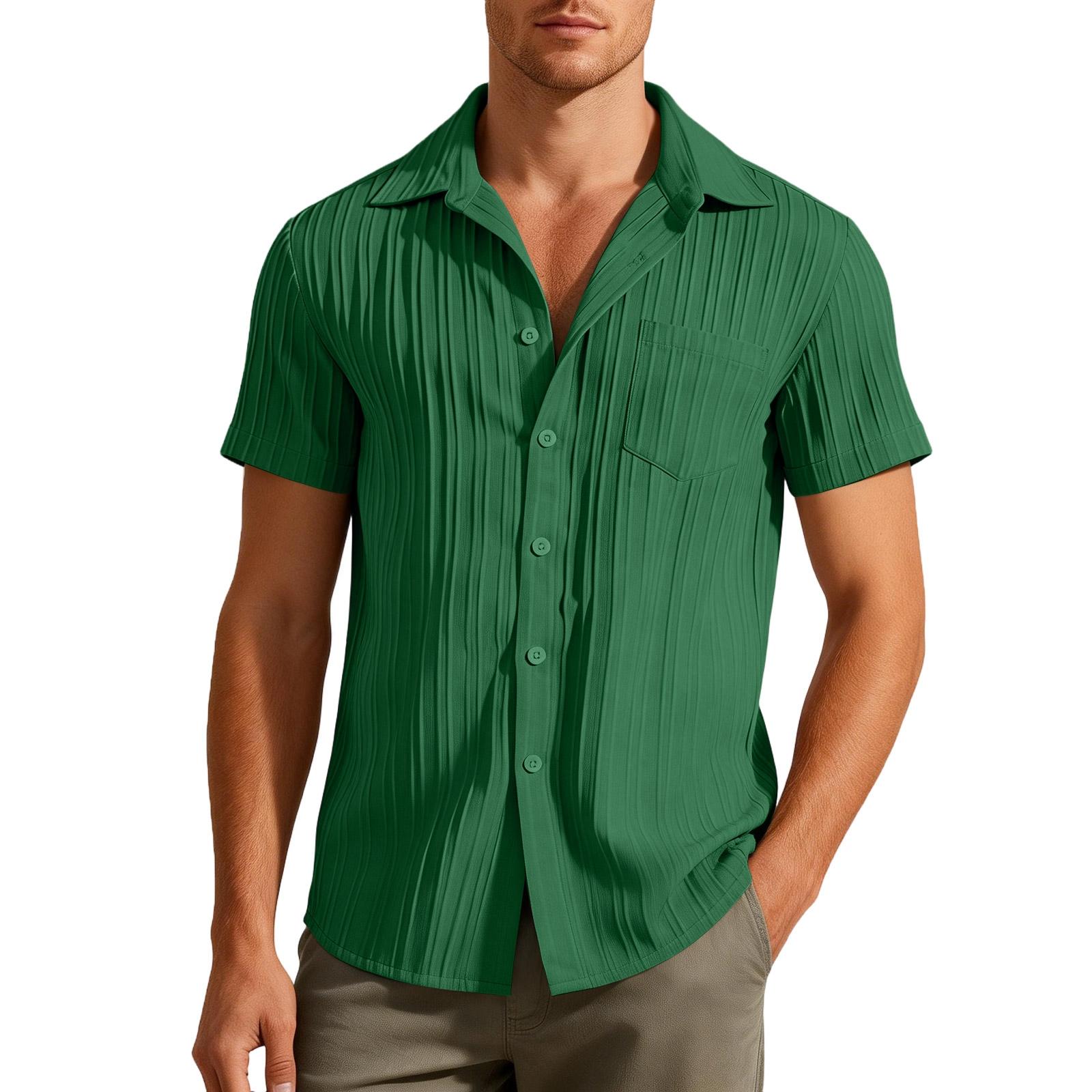 

Men s Summer Shirt With A Collar, Color, Short Sleeves, And Buttons The Front. XXXL