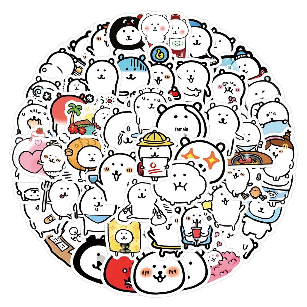 100 Cute Self-Deprecating Bear Stickers - Nagano Manga Suitcase & Diary Decor