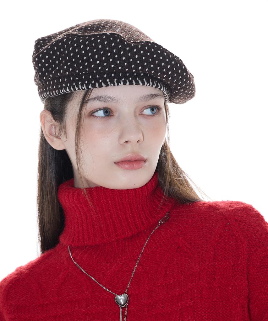 LARTIGENT L14 Cotton Candy Beret(Brown)