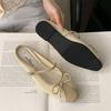 Fashion Female Slip On Footwear Ladies Flats Mary Janes Shoes Mesh Breathable Fashion Butterfly-Knot Women Flats Shoes Slides Mules