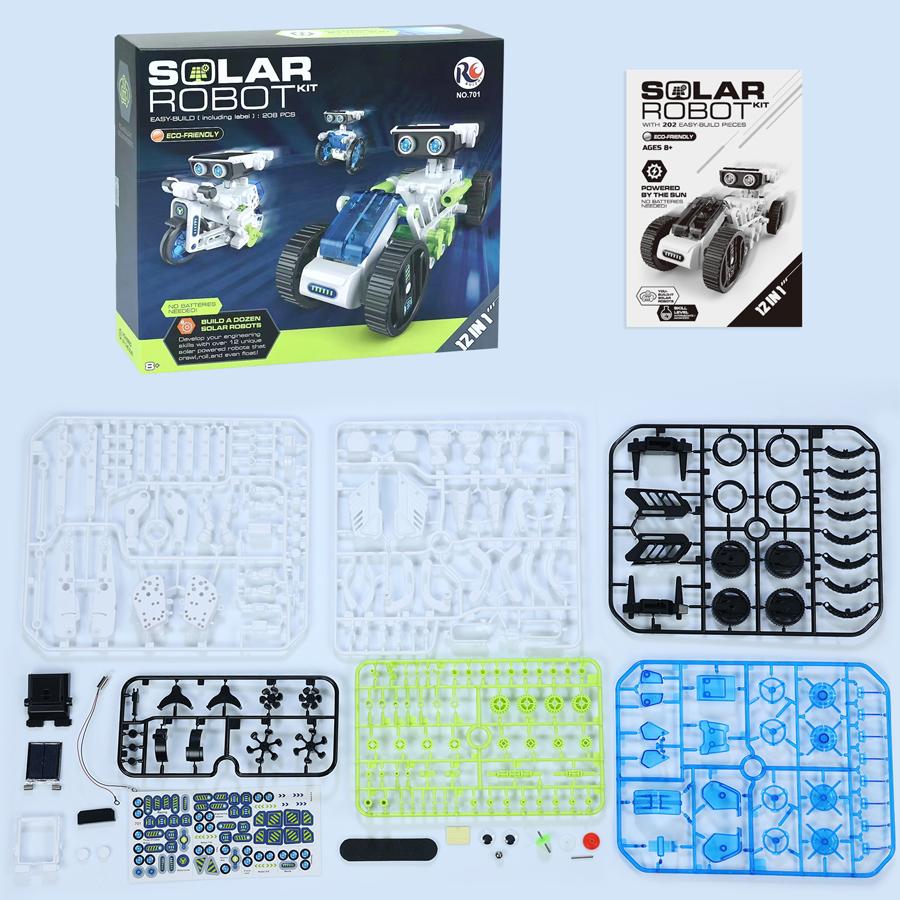 12 in 1 Science Experiment Solar Robot Toy DIY Building Powered Learning Tool Education Robots Technological Gadgets Kit for Kid