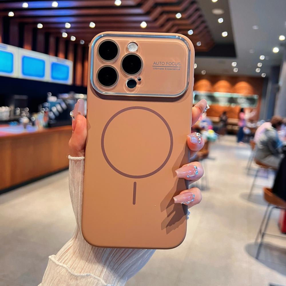 Compatible with IPhone 17, Large Window Liquid Silicone Full Coverage, Apple 16 Thin Circle Magnetic Charging Protective Case