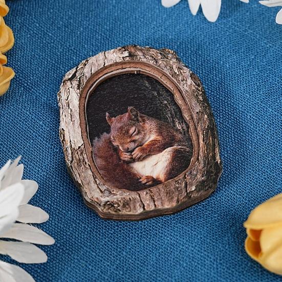 Tree Hole Animal Refrigerator Magnet Wooden Animal Fridge Magnet Home Office Kitchen Cabinet Locker Whiteboard