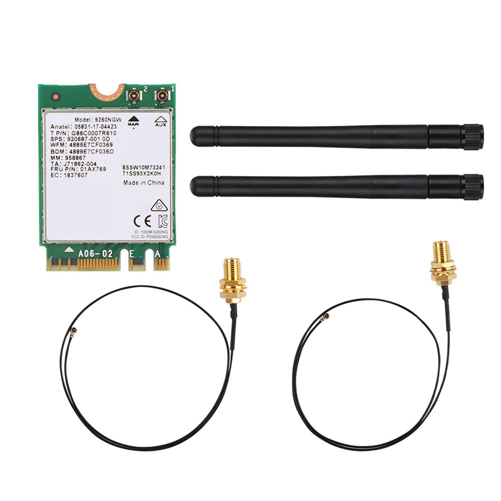 

For Intel 9260 + 2dB Antenna 1.73Gbps NIC Laptop Notebook 2.4G5G Network Card NGFf M.2
