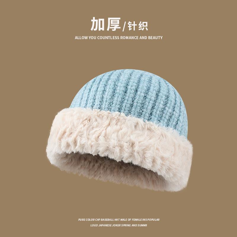 Wool hat women's autumn and winter 2025 new thickened warm face small versatile plush wool fisherman hat