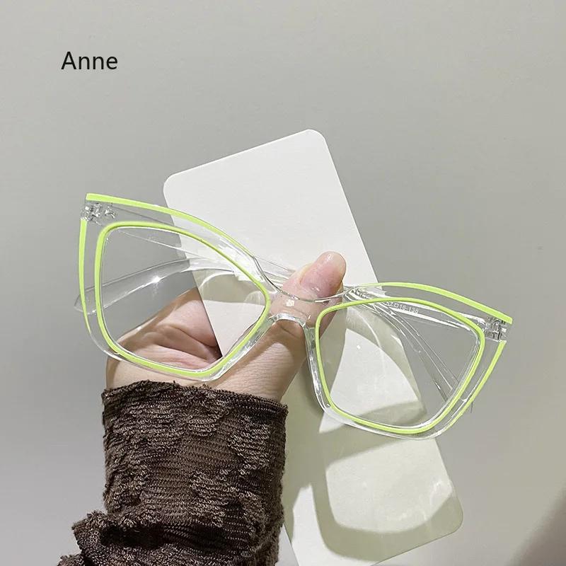 Anti Blue Light Glasses Women Lady Vintage  Designer Myopia Prescription Optical Square Computer Eye Glasses Sunglasses