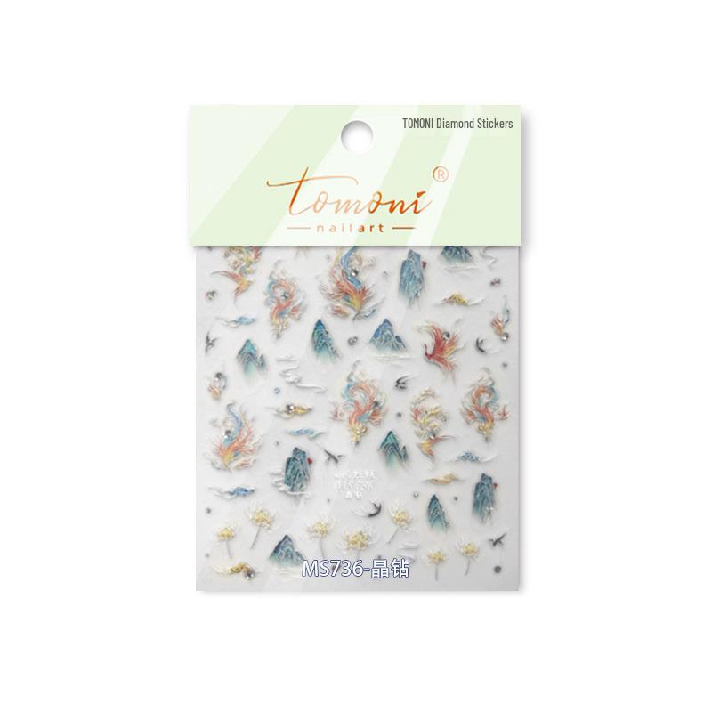 

tomoni Кристальные наклейки для ногтей Феникс – Коллекция в национальном стиле