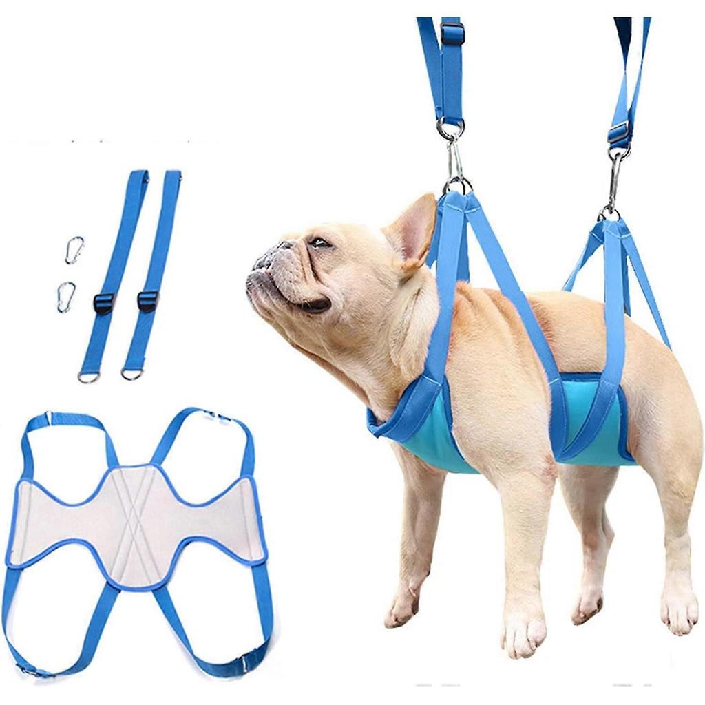Dog and Cat Grooming Hammock, Tabletop Grooming Nail Clipper Harness, Suitable for Cats and Small and Medium-sized Dogs.Blue(S)