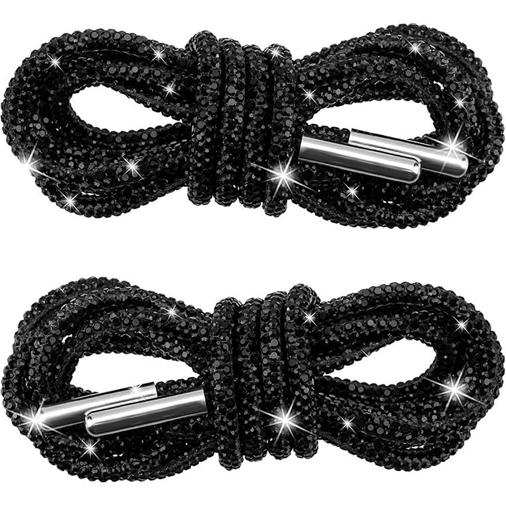 Strassrep Skosnören, Glittrande Skosnören För - 2ST Strass Bling Skosnören, Bling Runda Skosnören Dragskosnöre Ersättningsaccessoarer 120cm