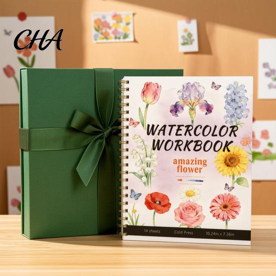 Floral And Daily Object Coloring Watercolor Book, Clean Bright Patterns Design, Thick Book for Kids Paper Multi-theme Paint Art Skill Development
